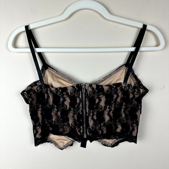 Women's Black Lace Bustier Corset Crop Top Bralette Fairy Grunge Whimsigoth S - Picture 3 of 9